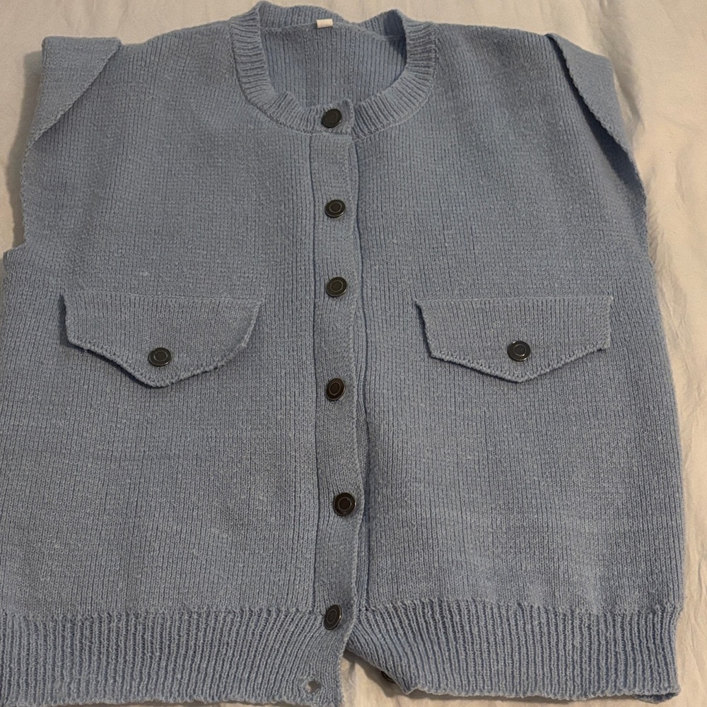 Amazon Light Blue Women's Cardigan Vest